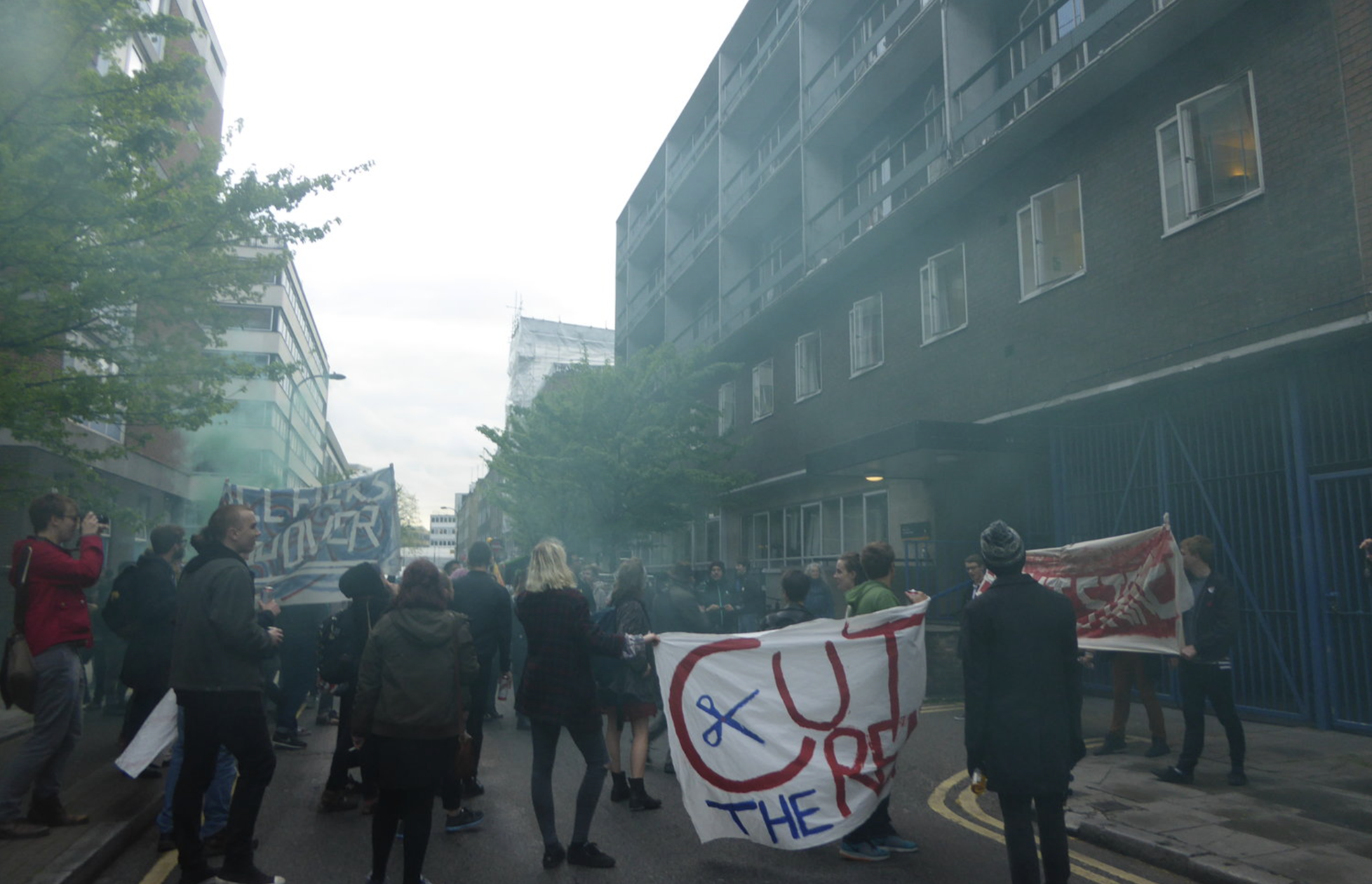 UCL Cut The Rent Protest outside Ramsay Hall